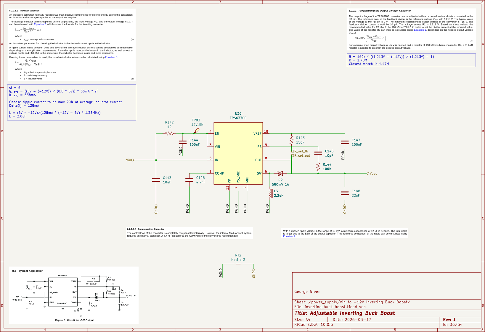 -12 V inverting converter schematic