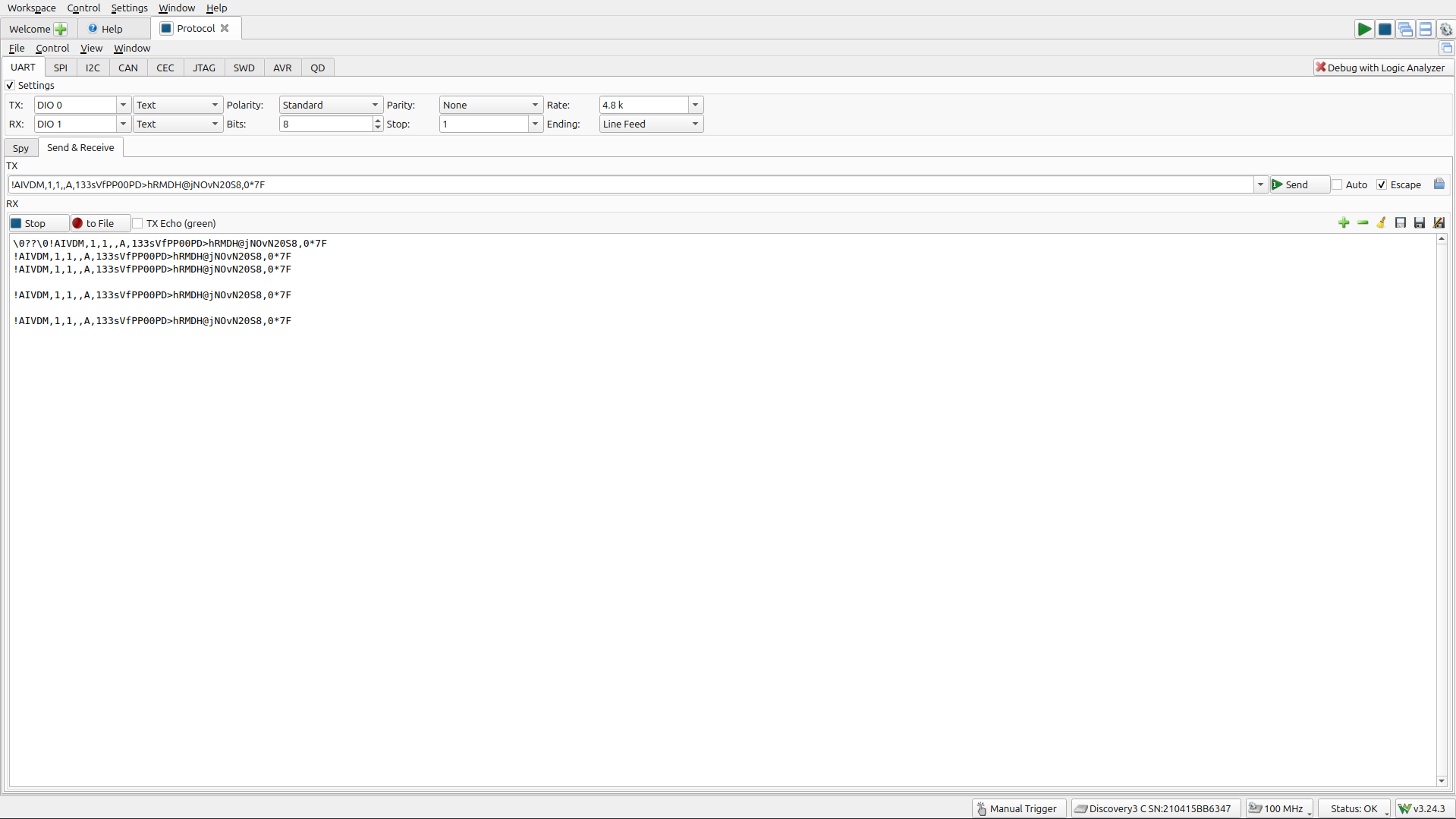 UART loopback test
